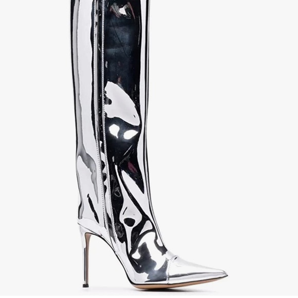 Shoes - Metallic stiletto heel boots